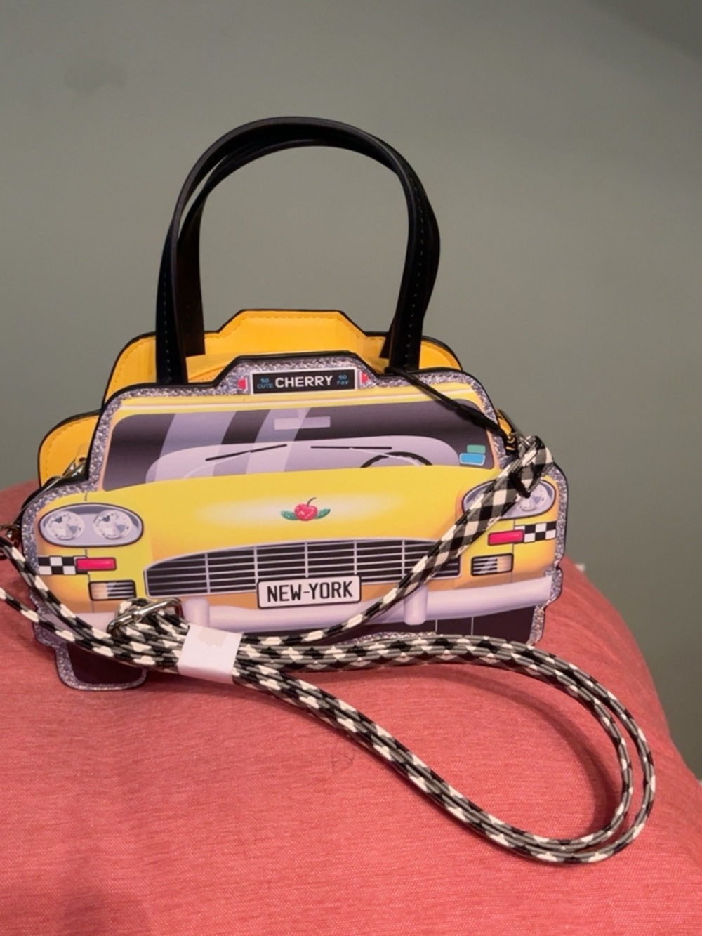 Yellow Novelty Taxi-Shaped Women's Handbag
